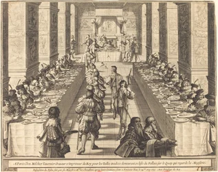 Banquet donné par le roi aux nouveaux chevaliers
