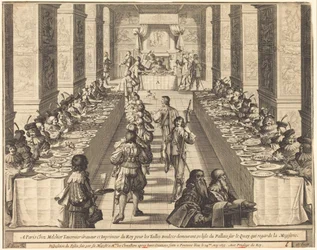 Banquet offert par le roi aux nouveaux chevaliers