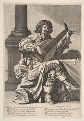Homme chantant et jouant du luth