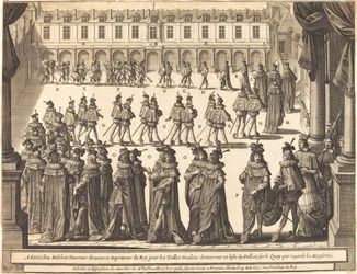 Marche du roi et des chevaliers du Saint-Esprit dans la cour de Fontainebleau