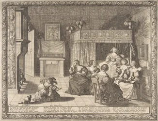 Visite à la nouvelle mère, 1633