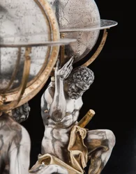 Deux globes terrestres et célestes exceptionnels, soutenus par Hercule et Atlas, Augsbourg