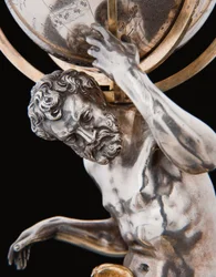 Deux globes terrestres et célestes exceptionnels, soutenus par Hercule et Atlas, Augsbourg