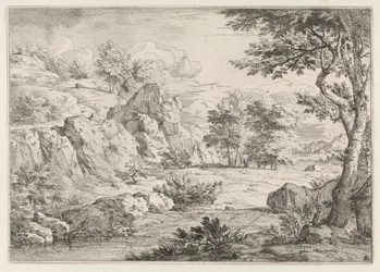 Paysage vallonné avec étang