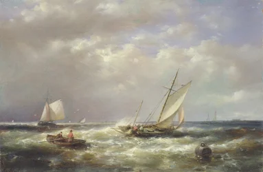 Bateaux de pêche au large de la côte