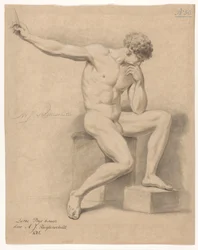 Homme nu assis, vu de face (3e prix 1805)