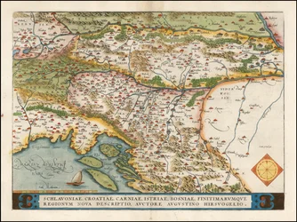 Carte des Balkans occidentaux de 1574 par Abraham Ortelius