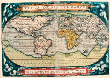 Carte de la Terre (carte du monde), carte géographique tirée du « Theatrum Orbis Terrarum » d