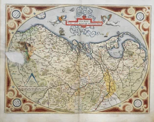 Carte des Pays-Bas, de Theatrum Orbis Terrarum par Abraham Ortelius