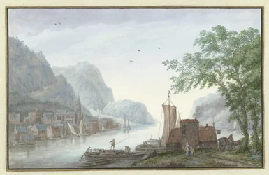 Paysage montagneux avec vue sur un village au bord d