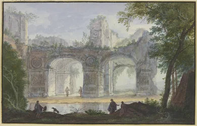 Paysage avec arche antique