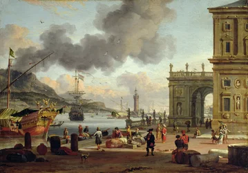 Scène de port méditerranéen