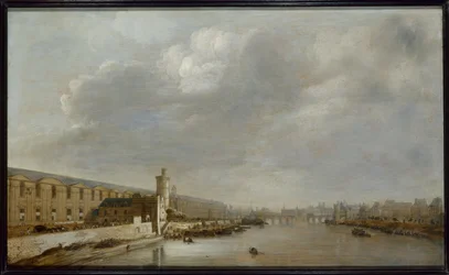 La Grande Galerie du Louvre avec la Porte Neuve et la Tour du Bois, vers 1640