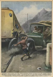 Au passage à niveau de Sedico, sur la ligne électrique de l