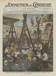 Bénédiction des cloches offertes par le Pape pour le nouveau clocher de Saint-Marc, encore en construction, à Venise