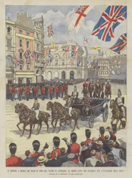 Le retour à Londres des ducs de York de leur voyage en Australie, le cortège passe par Piccadilly