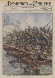 Bataille de Haelen (Belgique), attaque terrible des Allemands repoussée par les Belges à travers les ponts militaires
