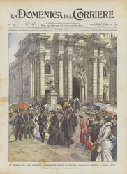 Les excursions de la reine Marguerite, la démonstration populaire à la sortie de la reine