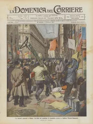 Les élections générales à Milan, la lutte des affiches dimanche dernier dans la Galleria Vittorio Emanuele