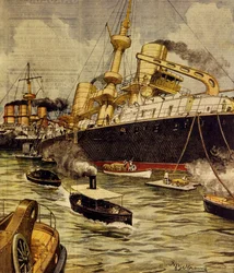 Le cuirassé Andrea Doria échoué près de Gallipoli, de La Domenica del Corriere