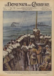 Troupes anglaises traversant la Manche pour se rendre en France