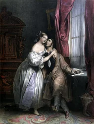 Amants enlacés - par Achille Deveria
