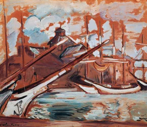 Scène de port, par Othon Friesz (1879-1949). France, 20e siècle.