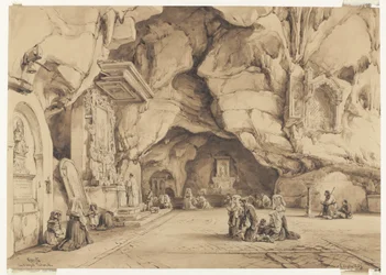 Figures dans la chapelle rocheuse de Sant