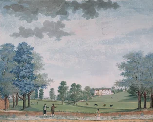 La grande maison et le parc de Chawton, vers 1780