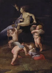 Sorcière chevauchant une chèvre à l
