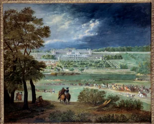 Le Château Neuf de Saint-Germain (Saint Germain en Laye) et les jardins, pendant la reconstruction des terrasses