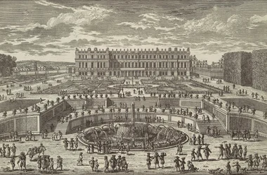 Vue du château de Versailles, façade du jardin, 1680s