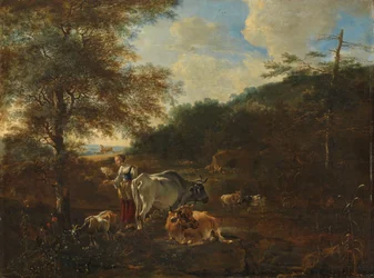 Paysage avec du bétail