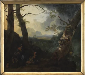 Paysage du sud avec des bergers