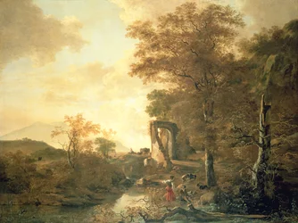 Paysage avec portail voûté, vers 1654