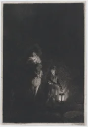 Cavalier et garçon avec une lanterne, 1797
