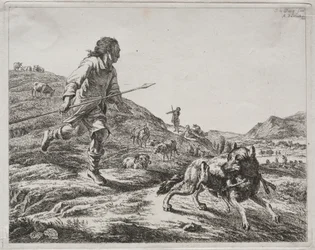 Berger chassant un loup, 1803