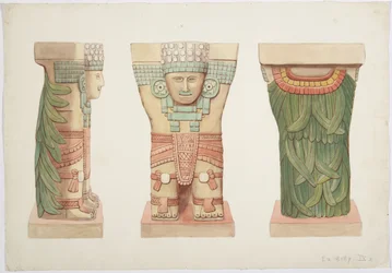 Caryatide IX, vue de face, de côté et de dos