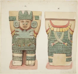 Caryatide X, montrant les vues de face et de dos