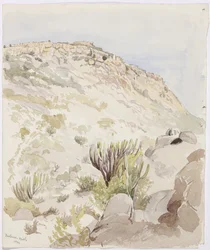 Vestiges des murs de la forteresse au sommet d
