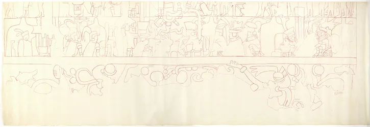 Mur sud, Temple supérieur des Jaguars, Chichen Itza, Mexique Quart sud