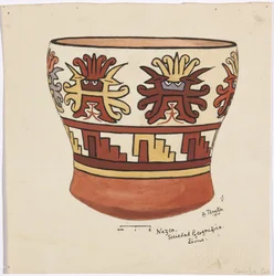 Vase de Nazca, Pérou (aquarelle)