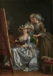 Autoportrait avec deux élèves, Marie Gabrielle Capet et Marie Marguerite Carreaux de Rosemond