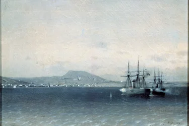 La flotte turque a bombardé la ville de Feodosiya en 1878, 1878