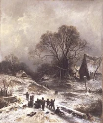 Enfants jouant dans la neige