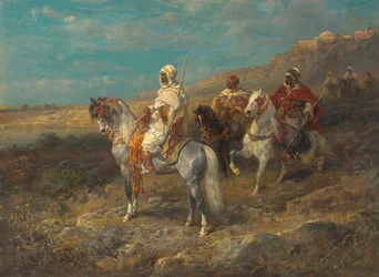 Arabe sur un cheval blanc