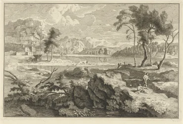 Paysage arcadien avec rochers et rivière
Paysages italiens et allemands (série)