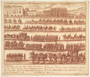 Entrée du Prince de Saxe avec sa femme à Dresde le 2 septembre 1719