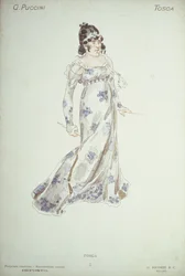 Projet de costume pour « Tosca » de Giacomo Puccini (1858-1954)