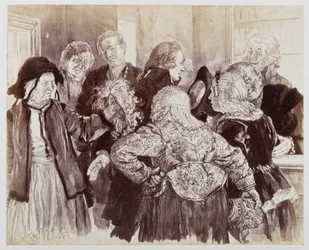 La vieille Brigitte avec la perruque dans la salle d